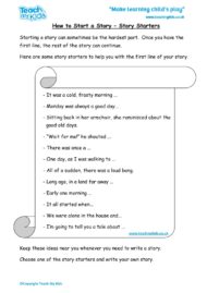 Worksheets for kids - Story-Starters-Idea-to-help-you-get-started